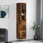 Aparador de madera contrachapada roble ahumado 34,5x34x180 cm de , Aparadores - Ref: Foro24-3199270, Precio: 110,38 €, Descue...