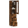 Aparador de madera contrachapada roble ahumado 34,5x34x180 cm de , Aparadores - Ref: Foro24-3199270, Precio: 110,38 €, Descue...