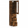 Aparador de madera contrachapada roble ahumado 34,5x34x180 cm de , Aparadores - Ref: Foro24-3199270, Precio: 110,38 €, Descue...