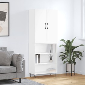 Aparador alto madera contrachapada blanco 69,5x34x180 cm de , Aparadores - Ref: Foro24-3198113, Precio: 134,06 €, Descuento: %