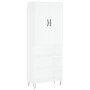 Aparador alto madera contrachapada blanco 69,5x34x180 cm de , Aparadores - Ref: Foro24-3198113, Precio: 134,06 €, Descuento: %