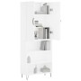 Aparador alto madera contrachapada blanco 69,5x34x180 cm de , Aparadores - Ref: Foro24-3198113, Precio: 134,06 €, Descuento: %