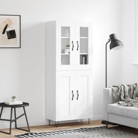 Aparador alto madera contrachapada blanco brillo 69,5x34x180 cm de , Aparadores - Ref: Foro24-3198371, Precio: 174,14 €, Desc...