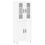 Aparador alto madera contrachapada blanco brillo 69,5x34x180 cm de , Aparadores - Ref: Foro24-3198371, Precio: 174,14 €, Desc...