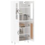Aparador alto madera contrachapada blanco brillo 69,5x34x180 cm de , Aparadores - Ref: Foro24-3198371, Precio: 174,14 €, Desc...