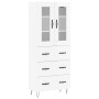 Aparador alto madera contrachapada blanco brillo 69,5x34x180 cm de , Aparadores - Ref: Foro24-3198435, Precio: 200,19 €, Desc...