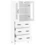 Aparador alto madera contrachapada blanco brillo 69,5x34x180 cm de , Aparadores - Ref: Foro24-3198435, Precio: 200,19 €, Desc...