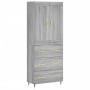 Aparador alto madera contrachapada gris sonoma 69,5x34x180 cm de , Aparadores - Ref: Foro24-3199735, Precio: 171,13 €, Descue...