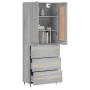 Aparador alto madera contrachapada gris sonoma 69,5x34x180 cm de , Aparadores - Ref: Foro24-3199735, Precio: 171,13 €, Descue...