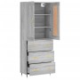 Aparador alto madera contrachapada gris sonoma 69,5x34x180 cm de , Aparadores - Ref: Foro24-3199735, Precio: 171,13 €, Descue...