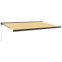 Toldo retráctil aluminio y tela amarillo y blanco 5x3 m de , Toldos - Ref: Foro24-3154560, Precio: 619,53 €, Descuento: %