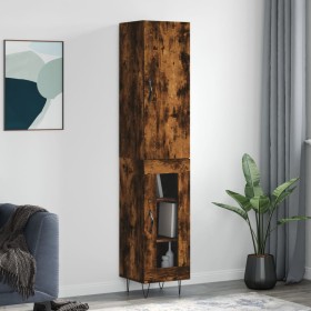 Aparador de madera contrachapada roble ahumado 34,5x34x180 cm de , Aparadores - Ref: Foro24-3199078, Precio: 98,64 €, Descuen...