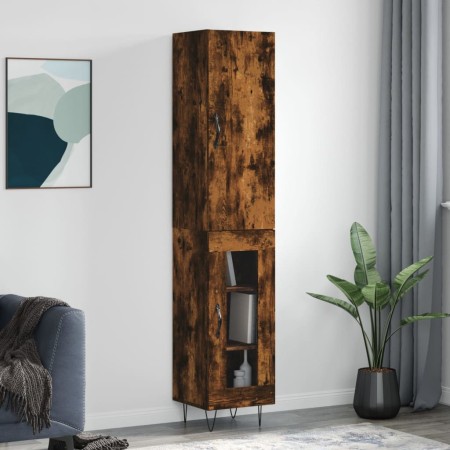 Aparador de madera contrachapada roble ahumado 34,5x34x180 cm de , Aparadores - Ref: Foro24-3199078, Precio: 98,64 €, Descuen...