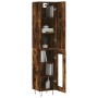 Aparador de madera contrachapada roble ahumado 34,5x34x180 cm de , Aparadores - Ref: Foro24-3199078, Precio: 98,64 €, Descuen...