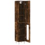 Aparador de madera contrachapada roble ahumado 34,5x34x180 cm de , Aparadores - Ref: Foro24-3199078, Precio: 98,64 €, Descuen...