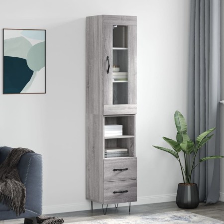 Aparador alto madera contrachapada gris Sonoma 34,5x34x180 cm de , Aparadores - Ref: Foro24-3199335, Precio: 114,04 €, Descue...