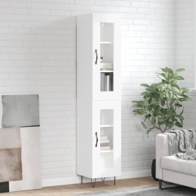 Aparador alto madera contrachapada blanco brillo 34,5x34x180 cm de , Aparadores - Ref: Foro24-3199459, Precio: 108,73 €, Desc...