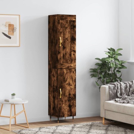 Aparador de madera contrachapada roble ahumado 34,5x34x180 cm de , Aparadores - Ref: Foro24-3200118, Precio: 100,26 €, Descue...