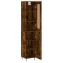Aparador de madera contrachapada roble ahumado 34,5x34x180 cm de , Aparadores - Ref: Foro24-3200118, Precio: 100,26 €, Descue...