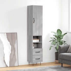 Aparador alto madera contrachapada gris Sonoma 34,5x34x180 cm de , Aparadores - Ref: Foro24-3198951, Precio: 102,02 €, Descue...