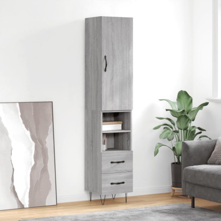 Aparador alto madera contrachapada gris Sonoma 34,5x34x180 cm de , Aparadores - Ref: Foro24-3198951, Precio: 102,02 €, Descue...