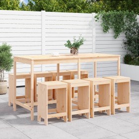 Set de mesa y taburetes altos jardín 9 pzas madera maciza pino de , Conjuntos de jardín - Ref: Foro24-3157757, Precio: 528,65...