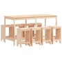 Set de mesa y taburetes altos jardín 9 pzas madera maciza pino de , Conjuntos de jardín - Ref: Foro24-3157757, Precio: 528,65...