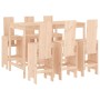Set de mesa y taburetes altos jardín 7 pzas madera maciza pino de , Conjuntos de jardín - Ref: Foro24-3157781, Precio: 488,77...