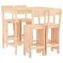 Set de mesa y taburetes altos jardín 5 pzas madera maciza pino de , Conjuntos de jardín - Ref: Foro24-3157805, Precio: 321,85...