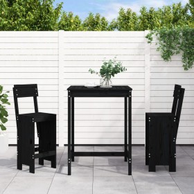 Set de mesa y taburetes altos jardín 3 pzas madera pino negro de , Conjuntos de jardín - Ref: Foro24-3157797, Precio: 228,62 ...