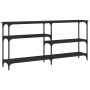 Mesa consola madera de ingeniería negra 160x29x75 cm de , Mesas auxiliares - Ref: Foro24-834085, Precio: 79,39 €, Descuento: %