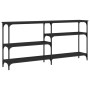 Mesa consola madera de ingeniería negra 160x29x75 cm de , Mesas auxiliares - Ref: Foro24-834085, Precio: 79,39 €, Descuento: %