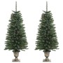Árboles de Navidad artificiales 2 uds corona, guirnalda y LED de , Arboles de navidad - Ref: Foro24-344648, Precio: 113,57 €,...
