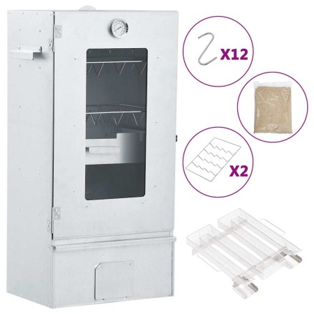Horno ahumador de BBQ con generador humo frío acero galvanizado de , Barbacoas - Ref: Foro24-3200759, Precio: 177,10 €, Descu...