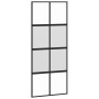 Puerta corredera vidrio templado y aluminio negra 90x205 cm de , Puertas para el hogar - Ref: Foro24-155223, Precio: 199,77 €...