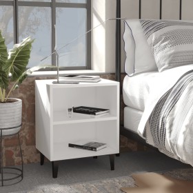 Mesitas de noche con patas de metal 2 uds blanco 40x30x50 cm de , Mesitas de noche - Ref: Foro24-805798, Precio: 56,80 €, Des...