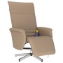 Sillón reclinable masaje reposapiés cuero sintético capuchino de , Sillones - Ref: Foro24-356652, Precio: 234,61 €, Descuento: %