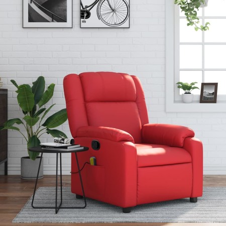 Sillón de masaje reclinable cuero sintético rojo de , Sillones - Ref: Foro24-373534, Precio: 228,34 €, Descuento: %