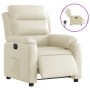 Sillón reclinable eléctrico de cuero sintético crema de , Sillones - Ref: Foro24-3205029, Precio: 269,38 €, Descuento: %