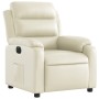 Sillón reclinable eléctrico de cuero sintético crema de , Sillones - Ref: Foro24-3205029, Precio: 269,38 €, Descuento: %