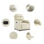 Sillón reclinable eléctrico de cuero sintético crema de , Sillones - Ref: Foro24-3205029, Precio: 269,38 €, Descuento: %