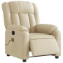 Sillón reclinable de masaje eléctrico tela color crema de , Sillones - Ref: Foro24-3205313, Precio: 293,95 €, Descuento: %