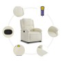 Sillón reclinable de masaje elevable terciopelo crema de , Sillones - Ref: Foro24-3204320, Precio: 306,40 €, Descuento: %