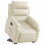 Sillón reclinable elevable eléctrico de cuero sintético crema de , Sillones - Ref: Foro24-3205057, Precio: 355,27 €, Descuent...