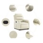 Sillón reclinable elevable eléctrico de cuero sintético crema de , Sillones - Ref: Foro24-3205057, Precio: 355,27 €, Descuent...