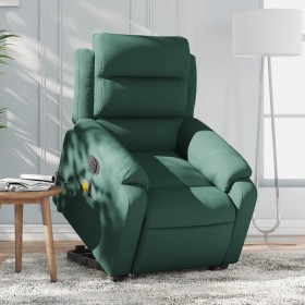 Sillón masaje reclinable elevable terciopelo verde oscuro de , Sillones - Ref: Foro24-3205127, Precio: 362,06 €, Descuento: %