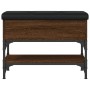 Banco zapatero madera de ingeniería marrón roble 62x32x45 cm de , Bancos para recibidores y almacenamiento - Ref: Foro24-8351...
