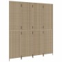 Biombo de 4 paneles ratán sintético beige de , Divisores de ambientes - Ref: Foro24-365363, Precio: 239,22 €, Descuento: %