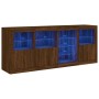 Aparador con luces LED marrón roble 164x37x67 cm de , Aparadores - Ref: Foro24-3209057, Precio: 198,51 €, Descuento: %