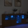 Aparador con luces LED marrón roble 164x37x67 cm de , Aparadores - Ref: Foro24-3209057, Precio: 198,51 €, Descuento: %